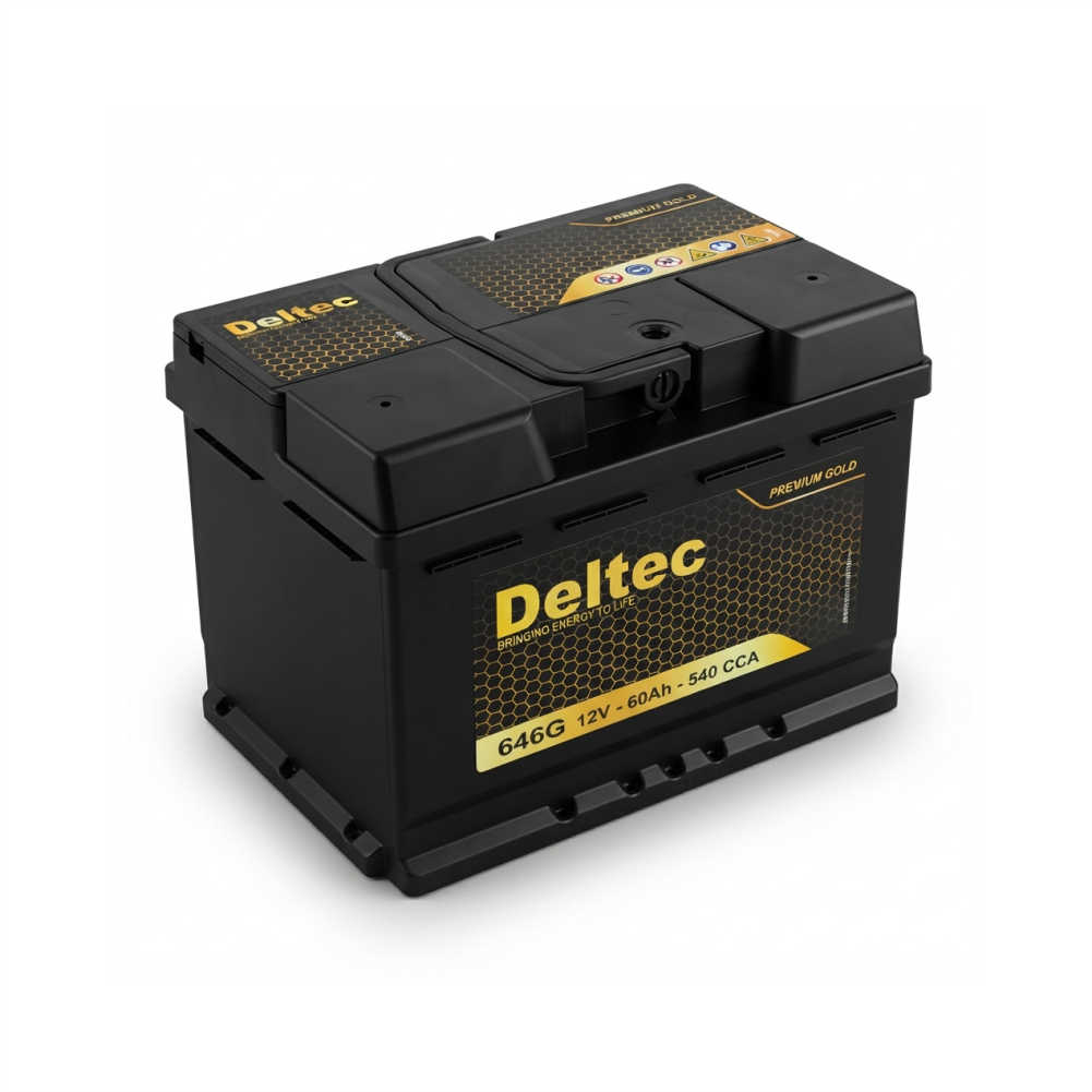 The Deltec 646G Battery is a premium 12-volt, maintenance-free automotive starting battery featuring a capacity of around 56Ah to 60Ah and roughly 500 CCA. Built for tough African climates, it typically includes a 24-month warranty and fits various passenger vehicles from brands like Volkswagen, Toyota, and BMW.